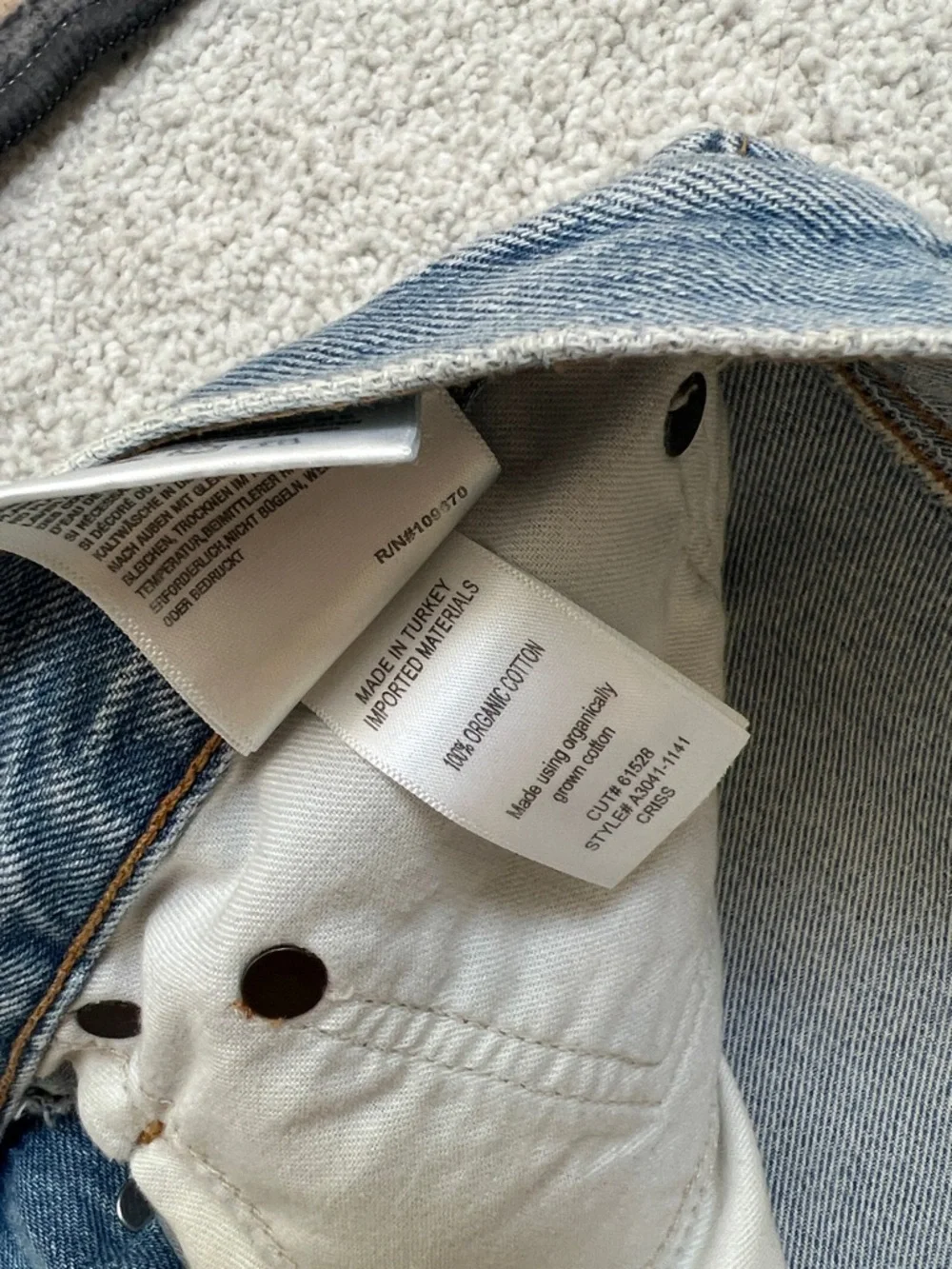 Agolde Light Blue Denim Raw-Hem Mini Skirt - Picture 4 of 9